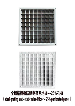 全鋼格柵板防靜電架空地板--25%孔板